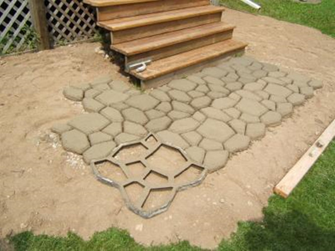 Formes concrètes préfabriquées de chemin de jardin, moules concrets de verrouillage de pierre de progression